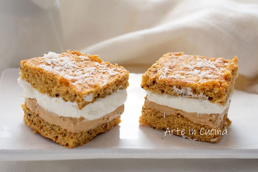 Paradise cakes with coffee and coconut
