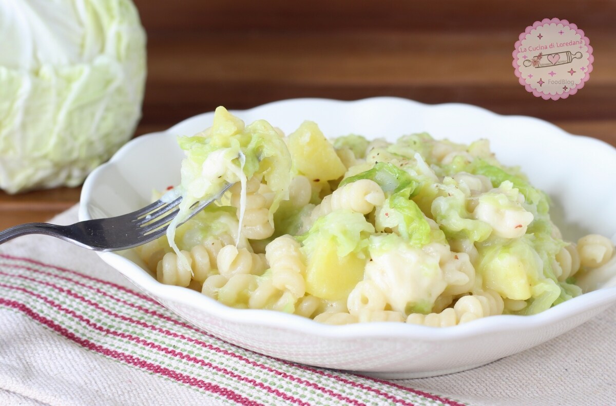 CREAMY AND CHEESY PASTA WITH POTATOES, CABBAGE, AND PROVOLA