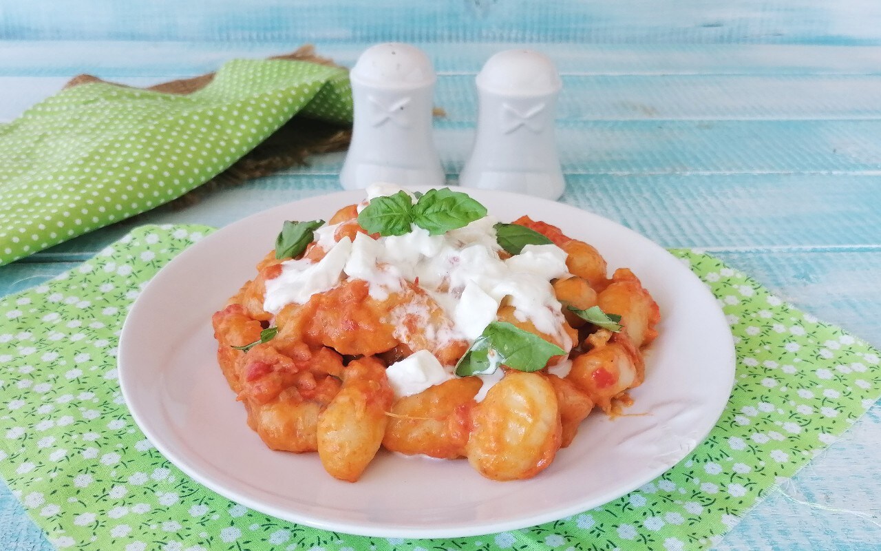 GNOCCHI WITH GUANCIALE, SHRIMP, AND BURRATA