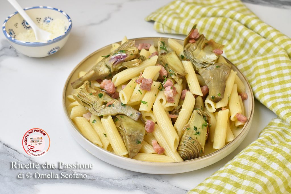 recipe pasta with artichokes and bacon