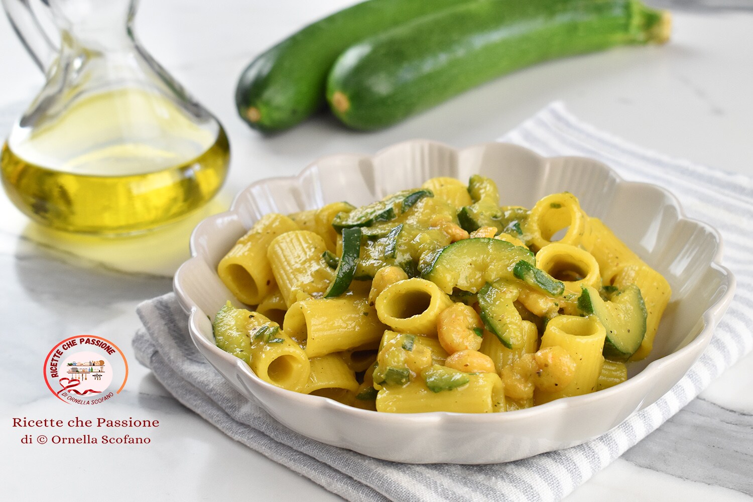 Pasta with Zucchini and Shrimp with Saffron