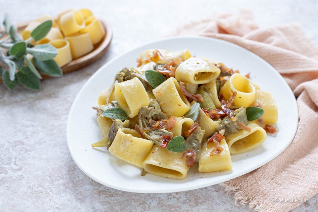 pasta with artichokes and prosciutto
