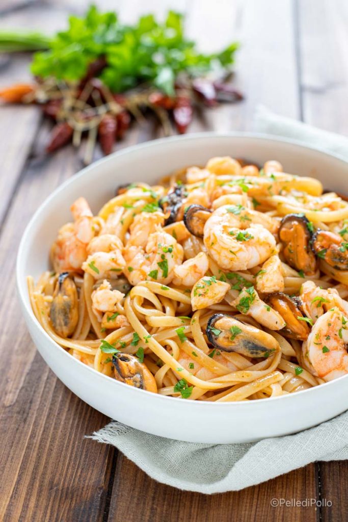 linguine with mussels and shrimp