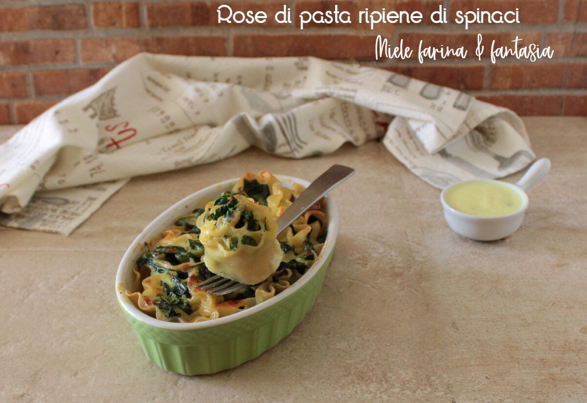 Pasta Roses Stuffed with Spinach