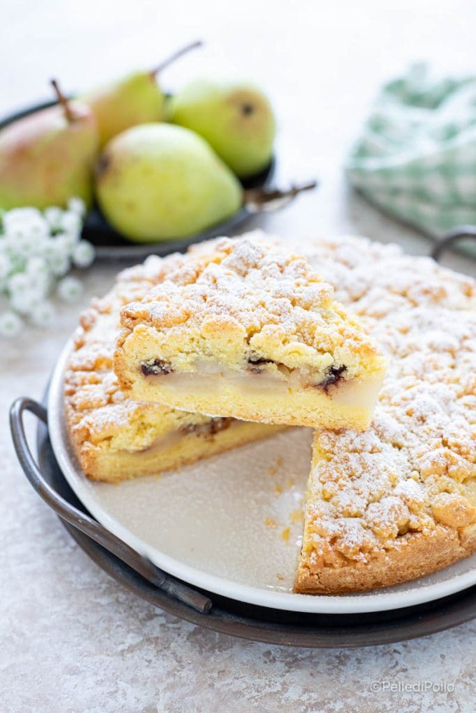 pear and chocolate pie