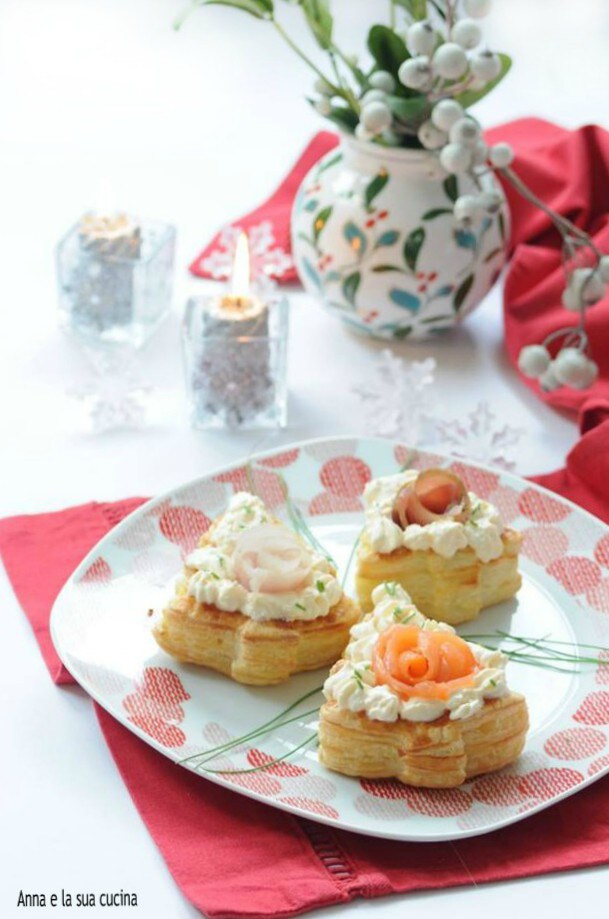 Cheese and Smoked Fish Puff Pastry Trees