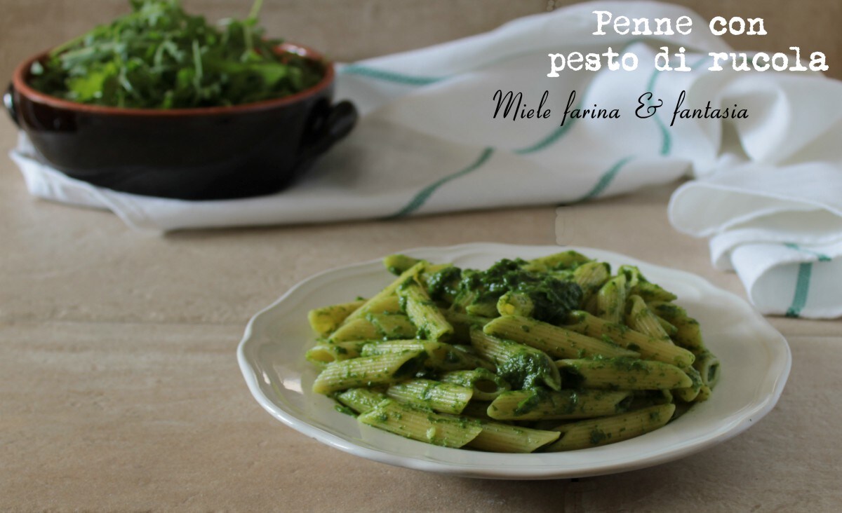 Penne with Arugula and Walnut Pesto
