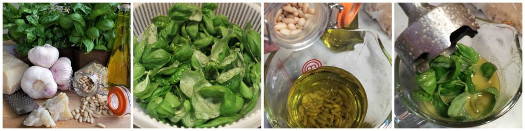 trenette with pesto, green beans, and potatoes