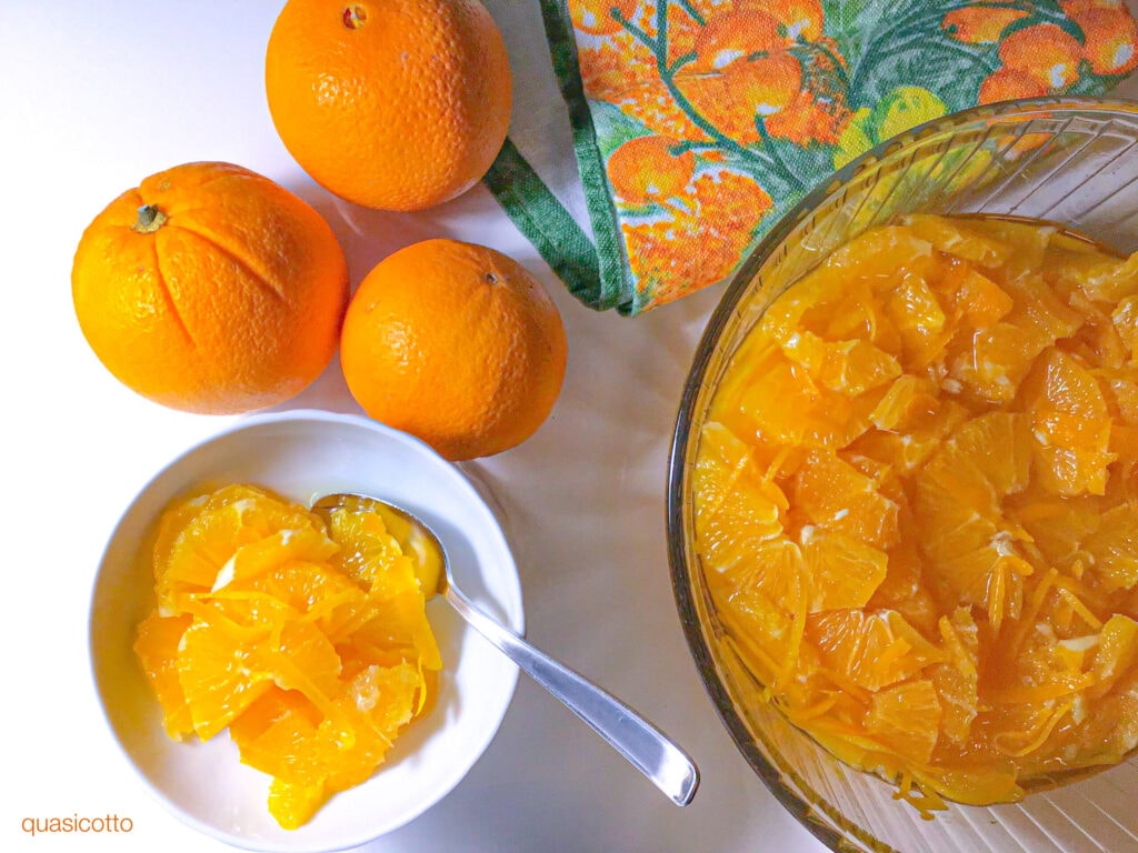 Orange Fruit Salad with Caramelized Peels