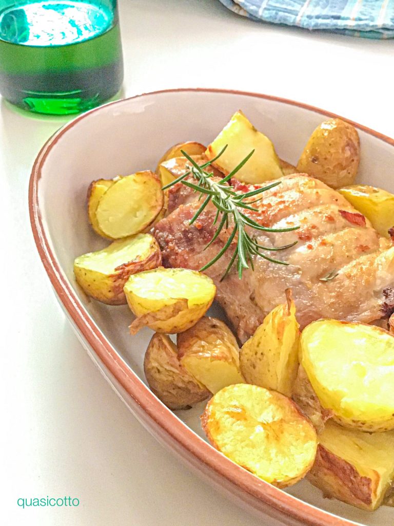 Air fryer roasted chicken and potatoes