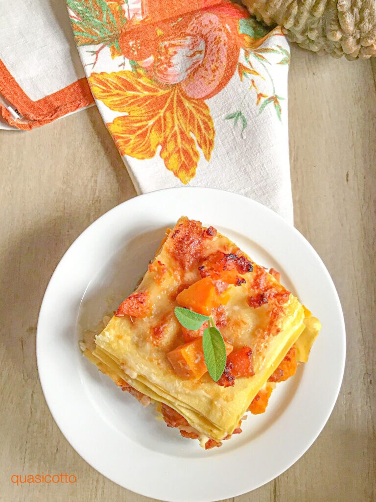 Lasagna with Pumpkin and Sausage without Béchamel
