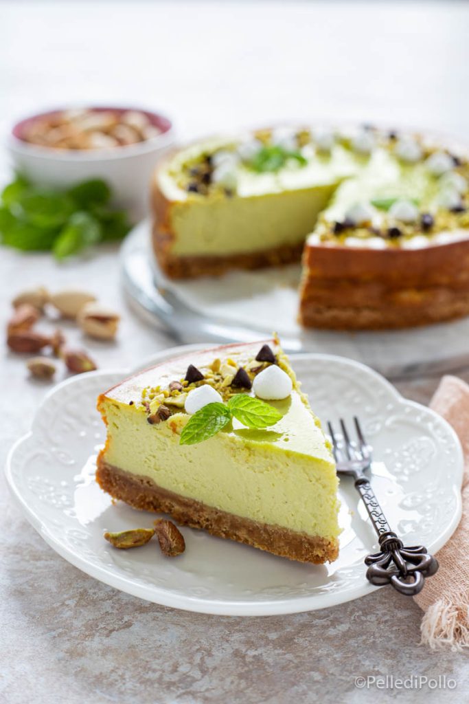 baked pistachio cheesecake