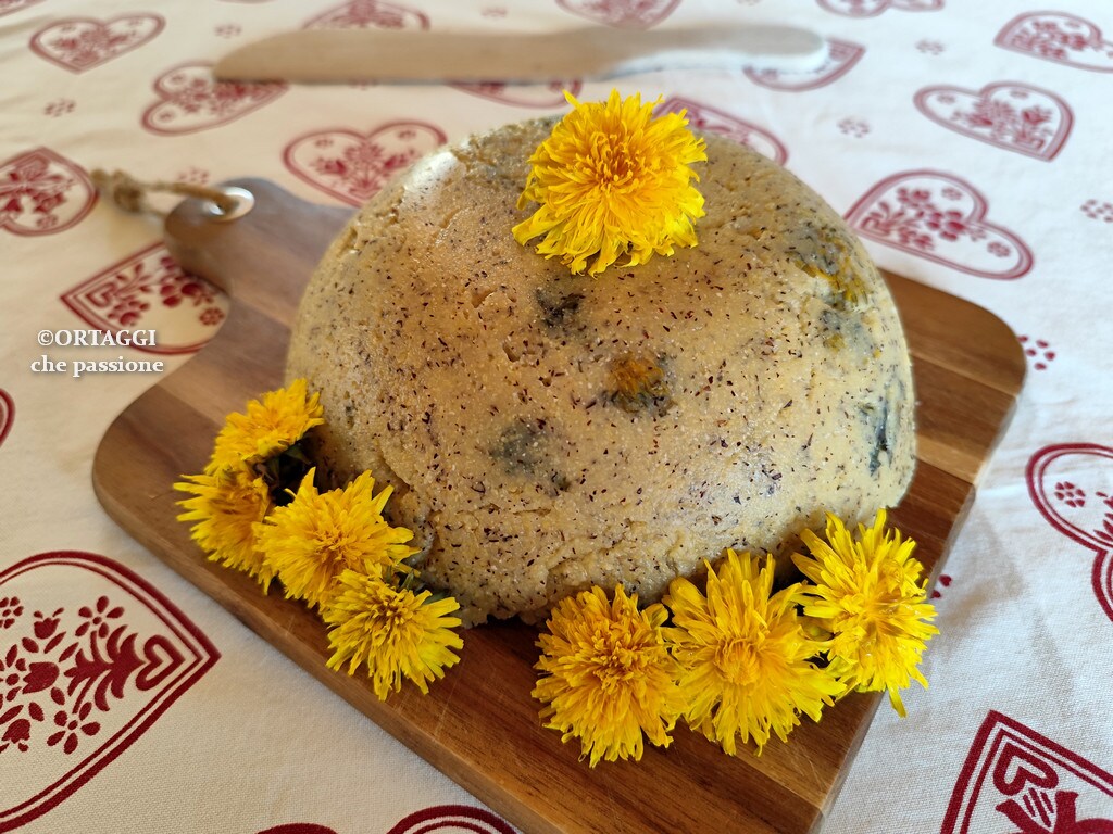 Polenta with Dandelion Flowers