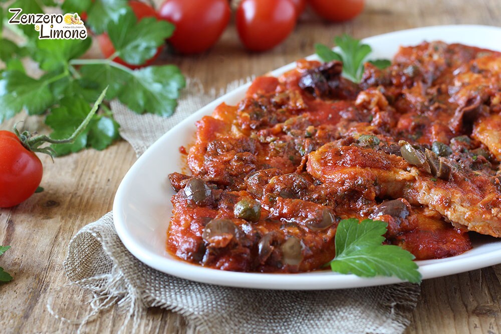 pork loin slices with tomato
