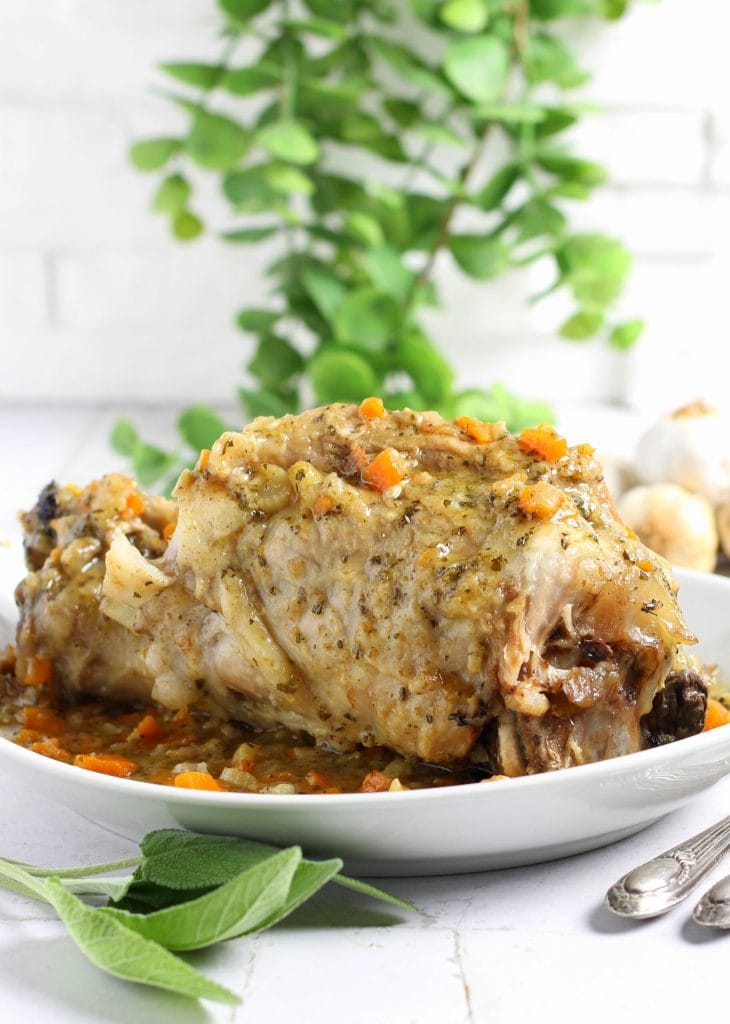 Pork shank cooked in a pressure cooker