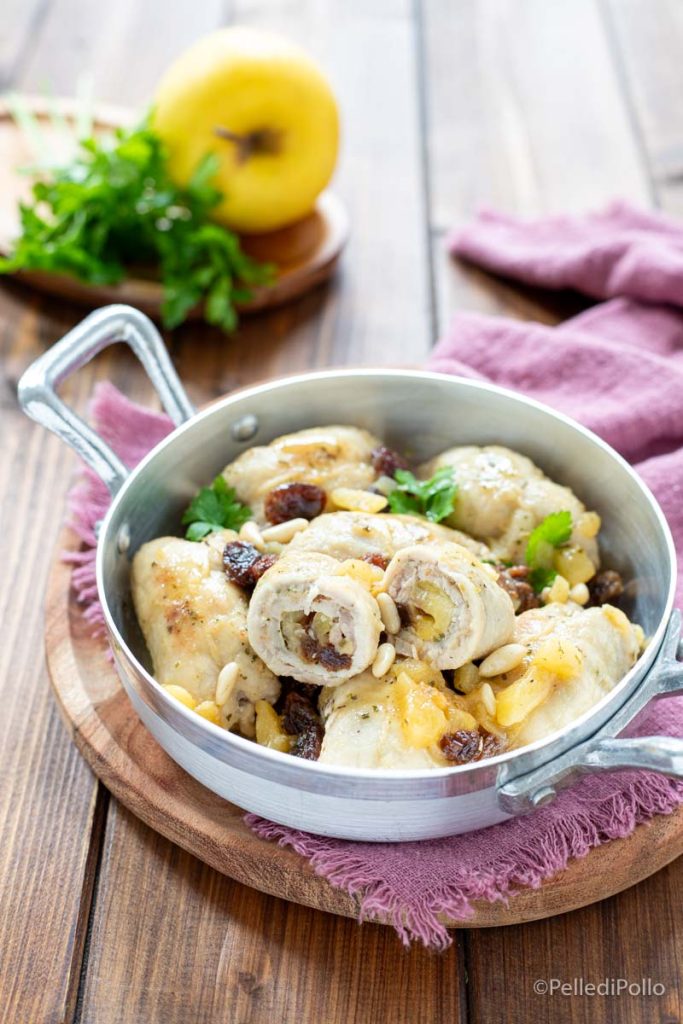 loin rolls with apples