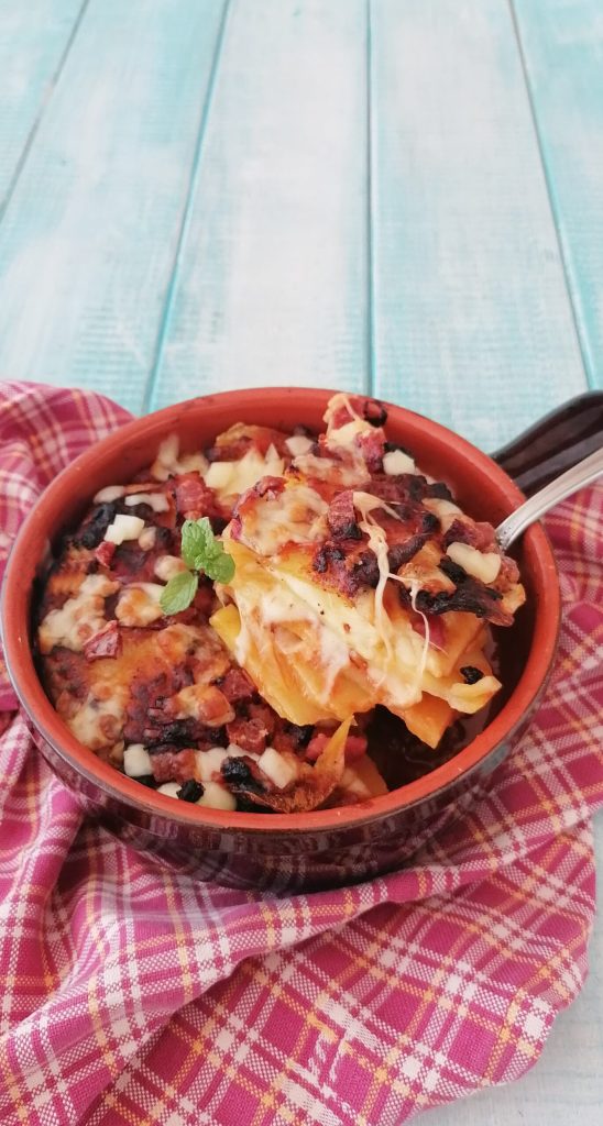 potato parmigiana with ragu
