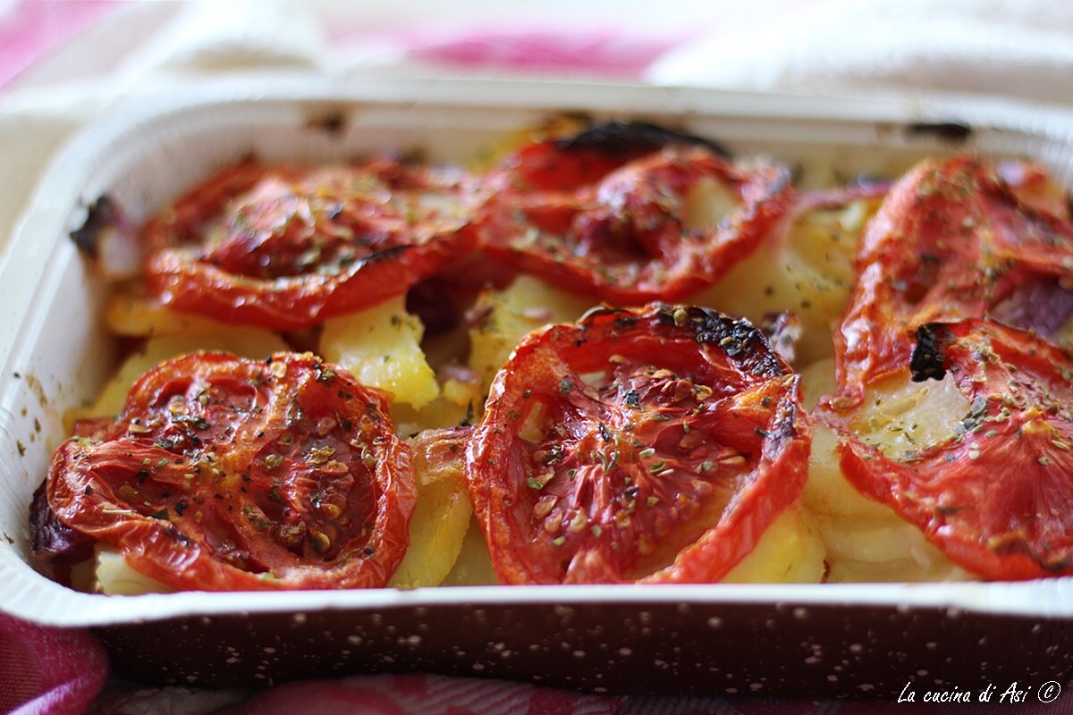 Potatoes “a sfincione” flavorful mille-feuille of vegetables