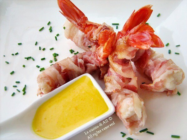 Prawns with Bacon Seafood Dish