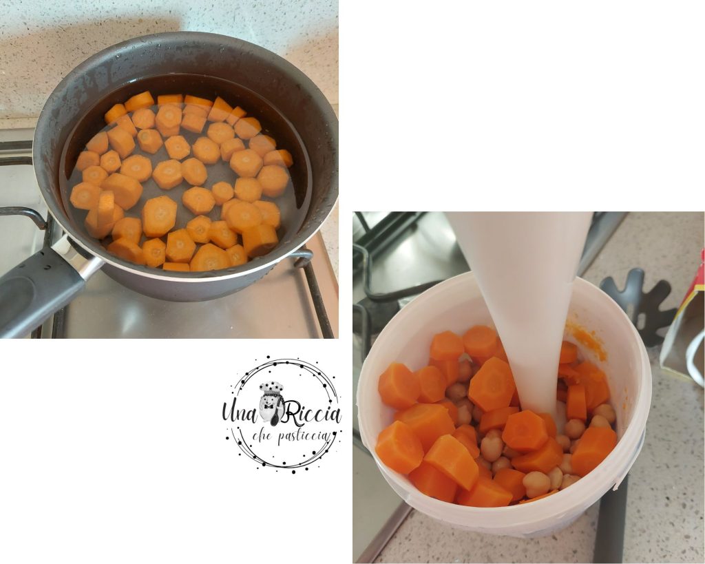 preparation of chickpea and carrot patties