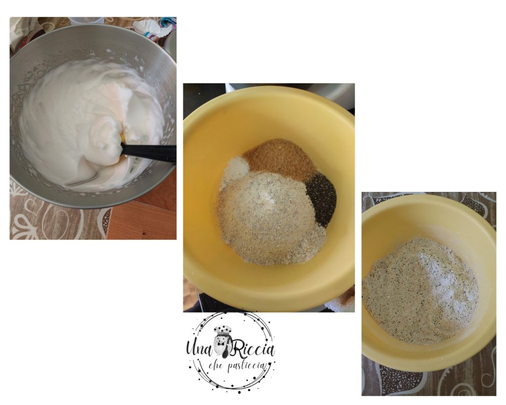 preparation of whole wheat lemon chia and aquafaba ring cake