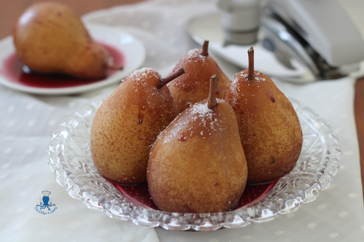 Pressure Cooker Wine Poached Pears, Piedmontese Recipe.