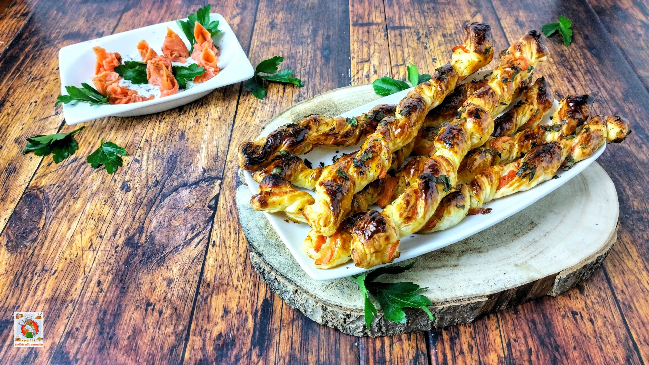 Puff Pastries with Salmon and Dill: a Tantalizing and Eye-Catching Finger Food to Serve as an Appetizer and Beyond.