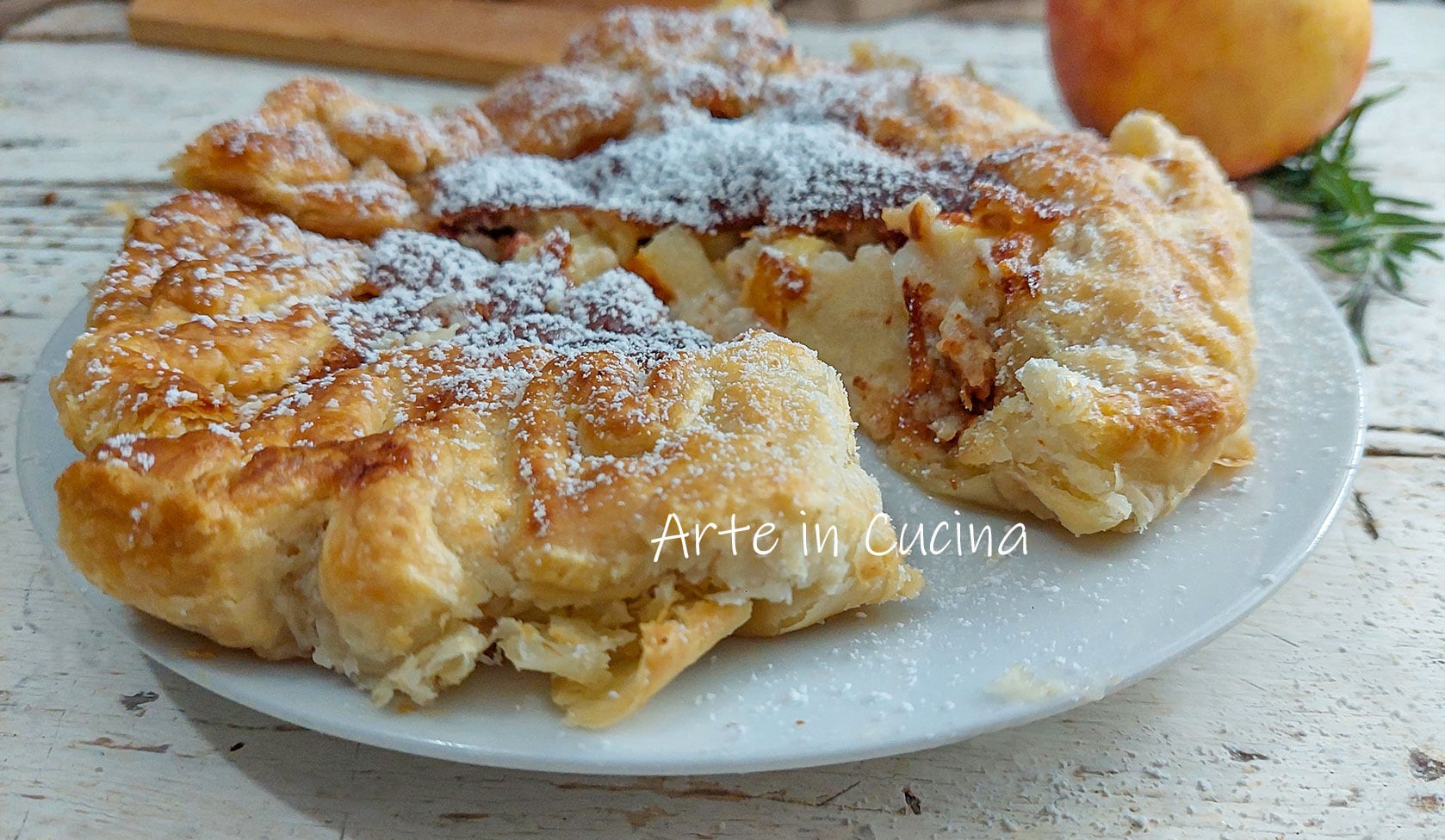 PUFF PASTRY TART with APPLES amaretti and cream
