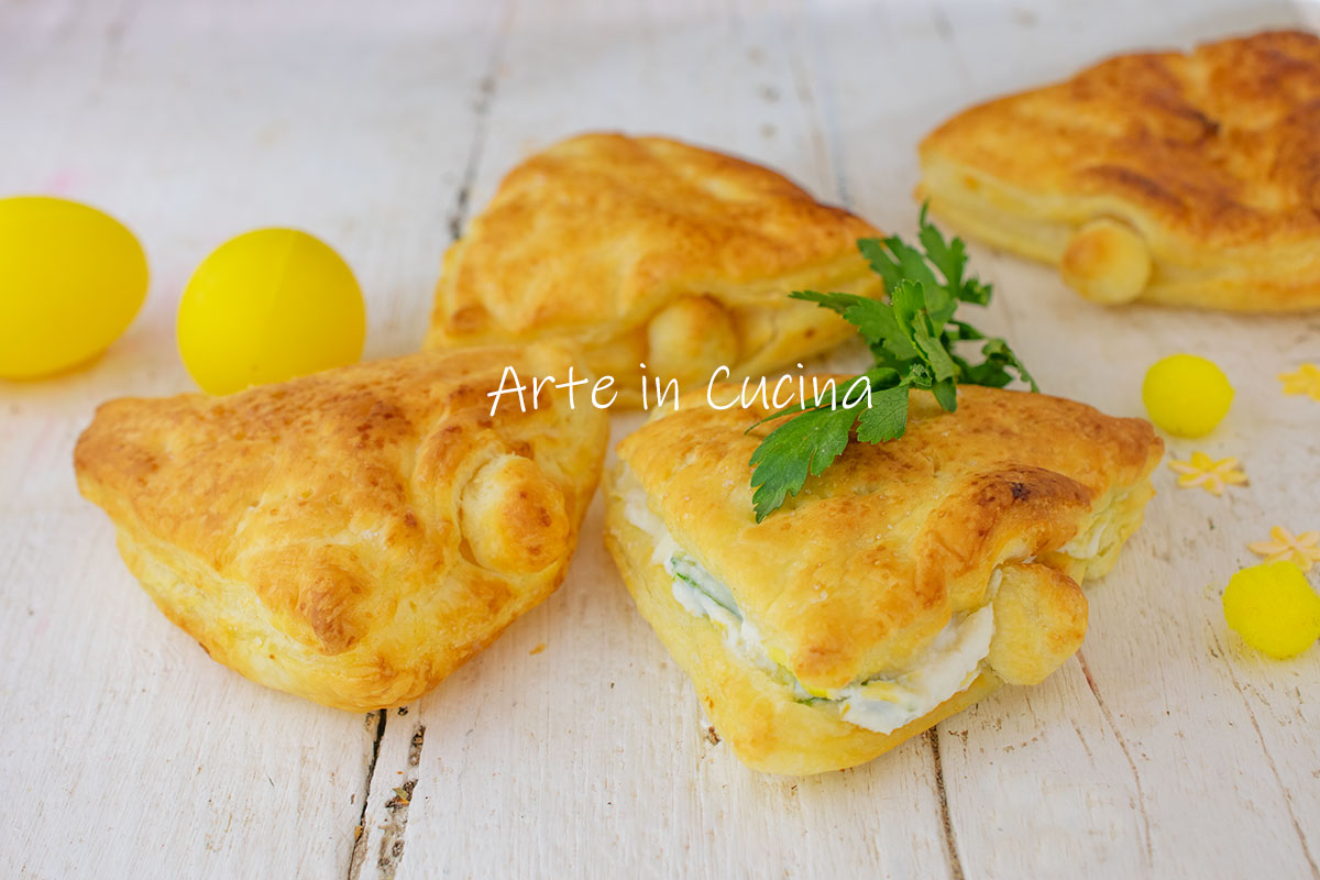 Puff Pastry Bells with Ricotta and Zucchini Easter Appetizer