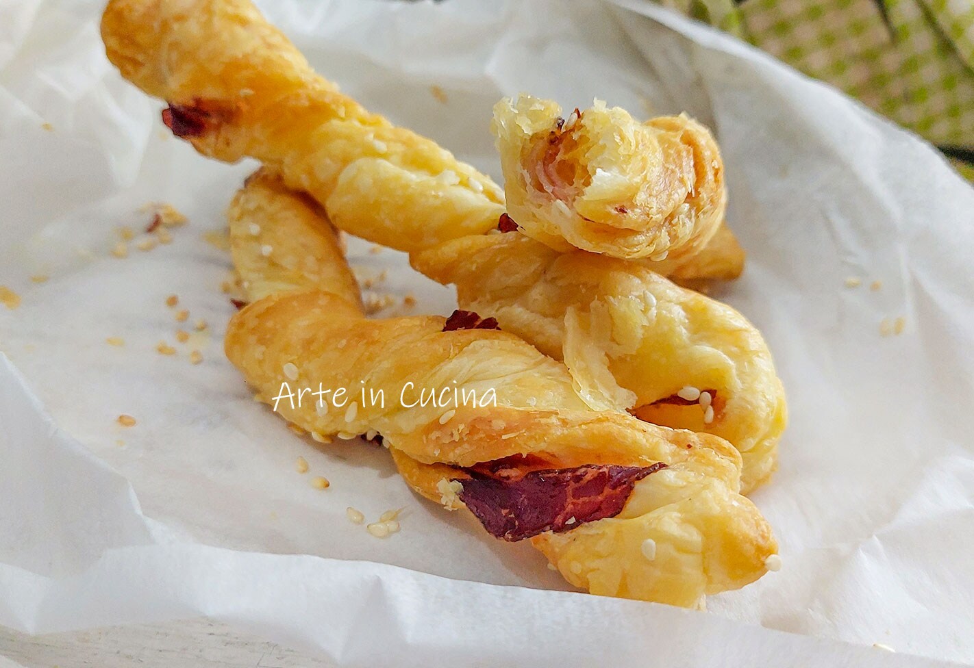 PUFF PASTRY TWISTS with SPECK