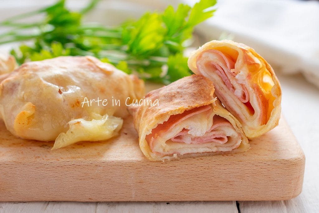 Puff Pastry Rolls without Butter with Mortadella and Provola
