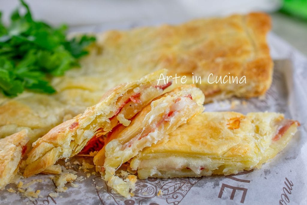 Puff pastry savory with speck and provola