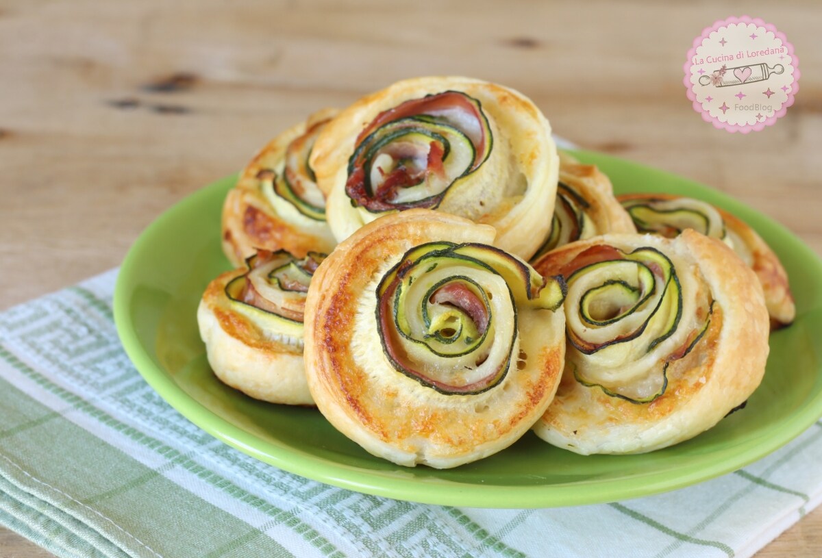 PUFF PASTRY SWIRLS WITH ZUCCHINI AND SPECK: delicious and wonderful