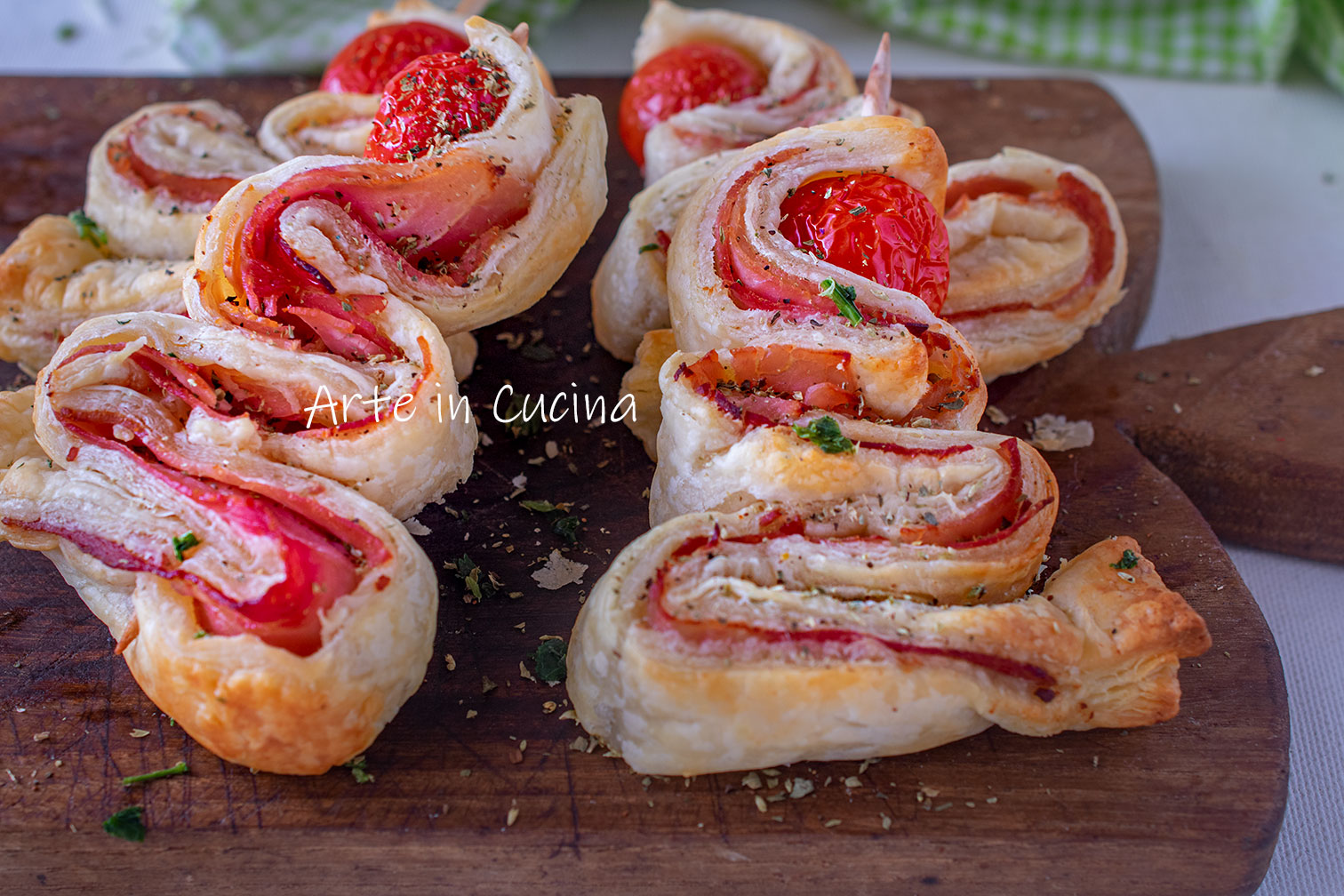 Puff Pastry Trees with Ham Appetizer
