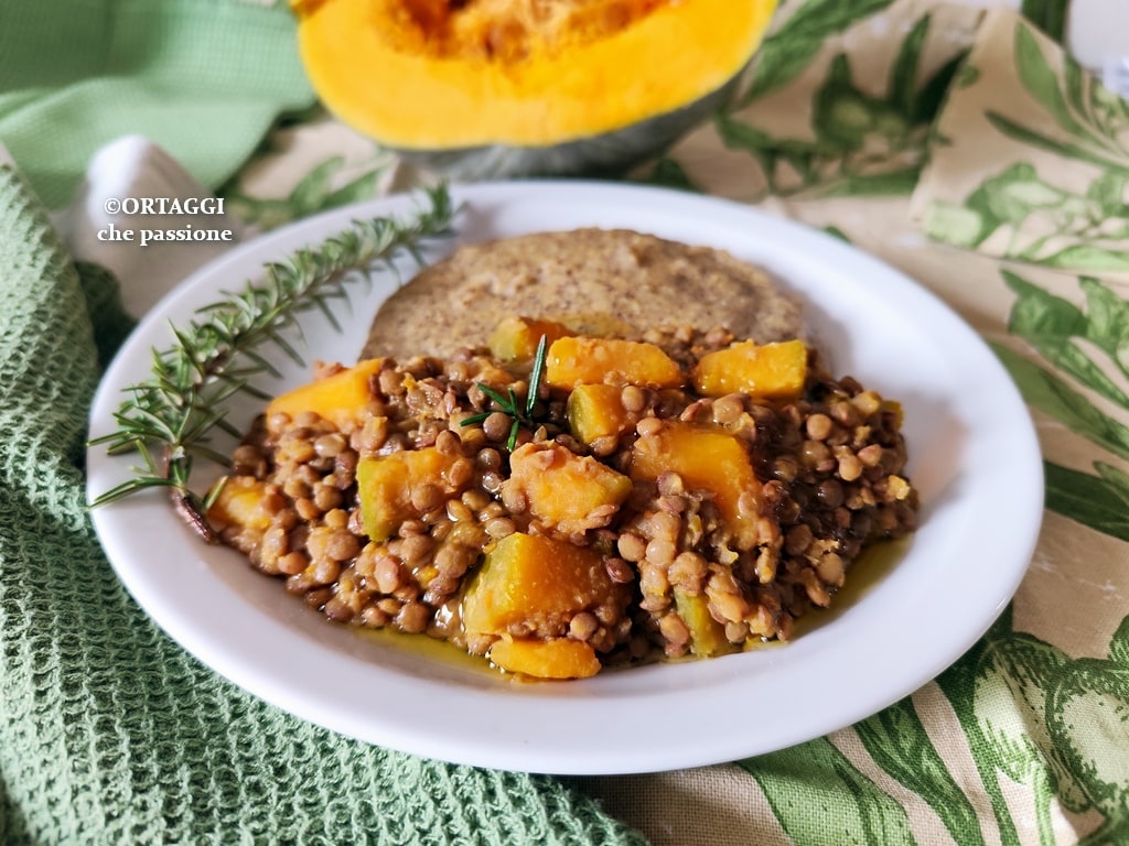 Pan-Fried Pumpkin and Lentils