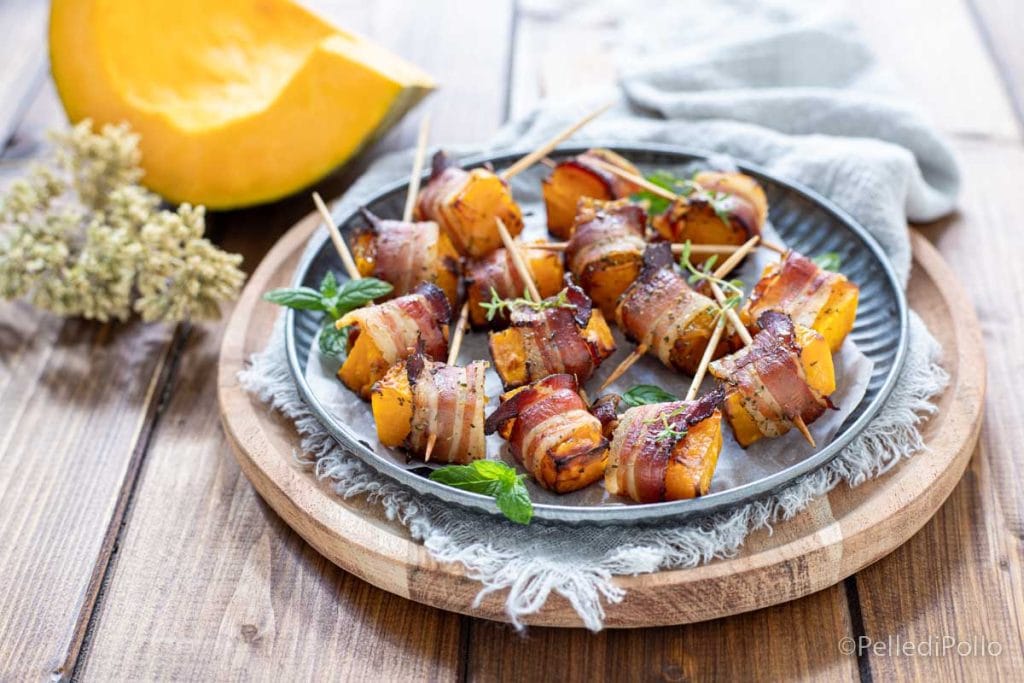 pumpkin bites with smoked bacon