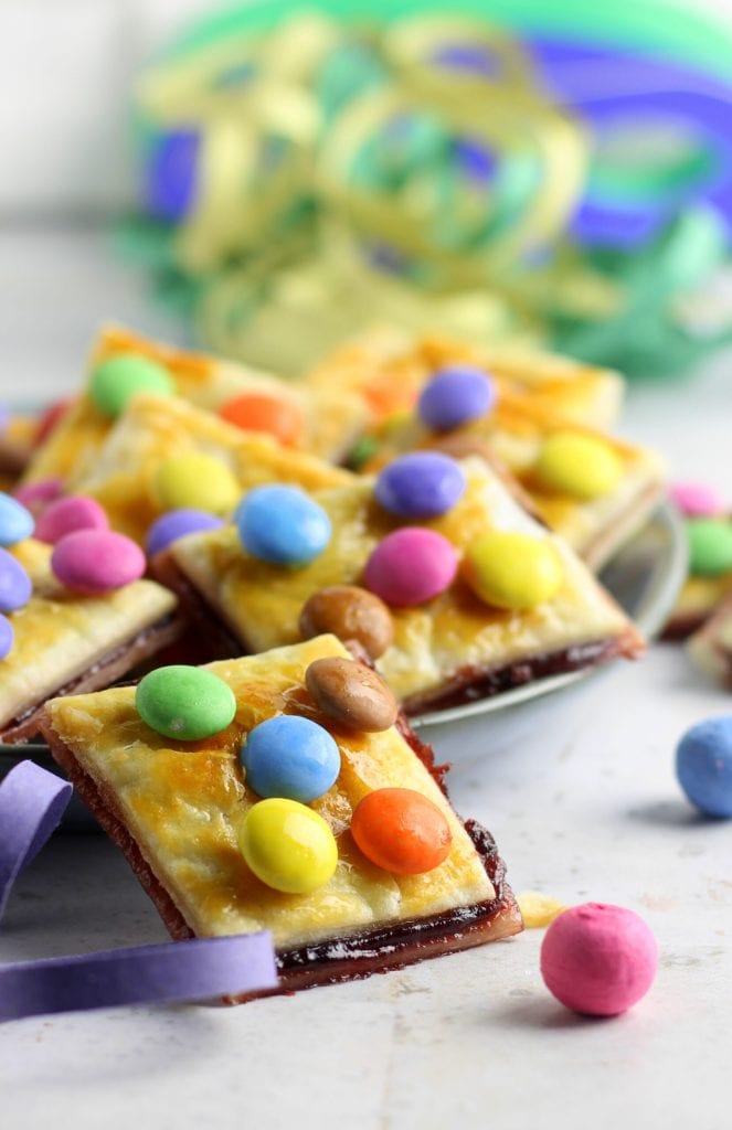 Puff Pastry Squares with Jam and Chocolates