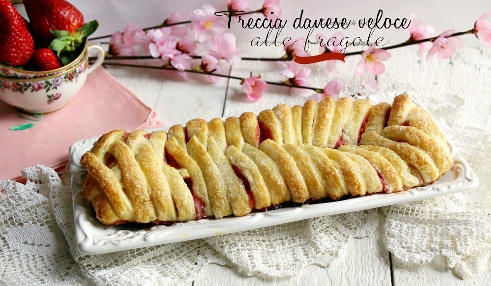 quick Danish braid with strawberries