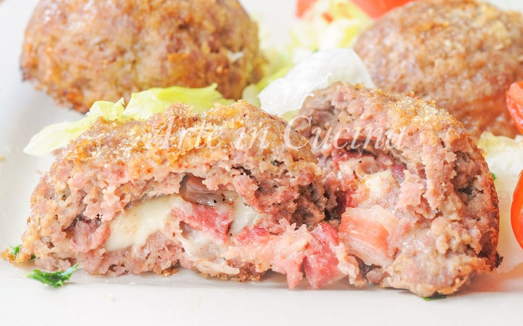 Quick stuffed meat pies with provola and bacon, vickyart art in cooking