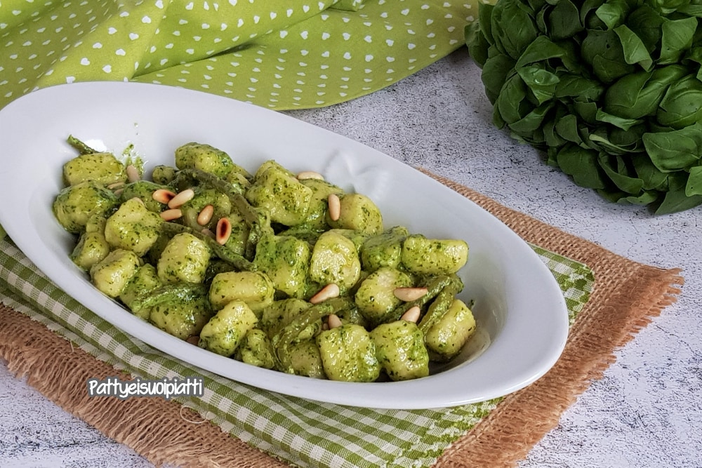 potato gnocchi with pesto