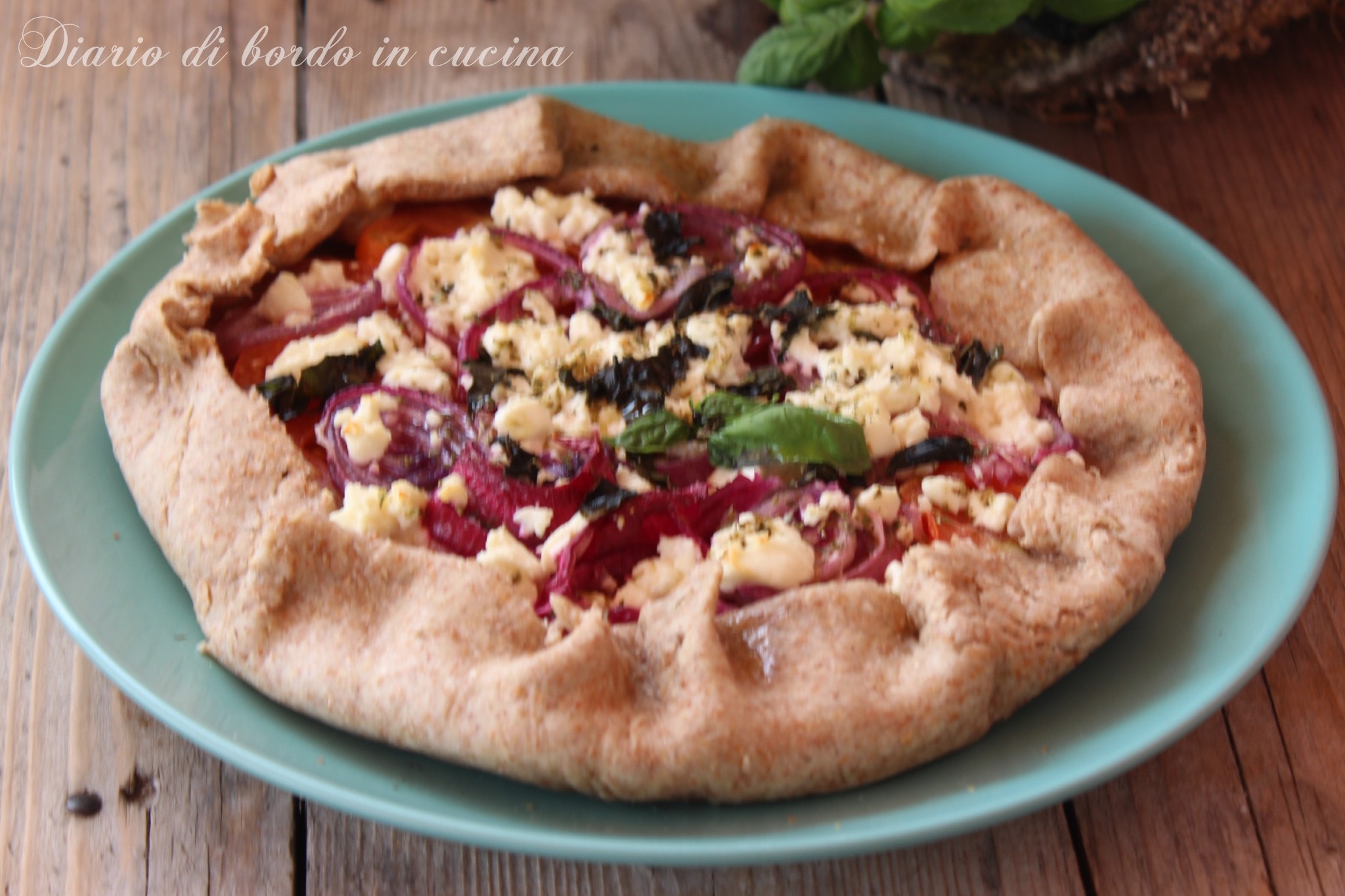 Rustic Galette with Tomatoes, Onion, and Feta