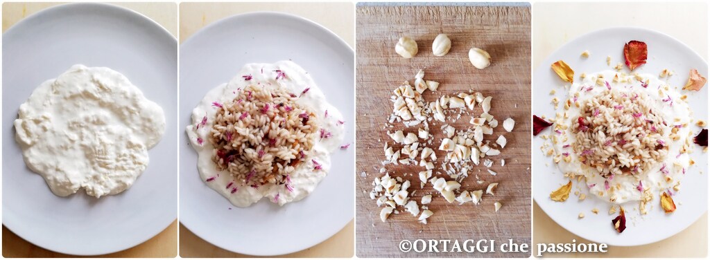 recipe step photo - composition romantic risotto flowers and casatella