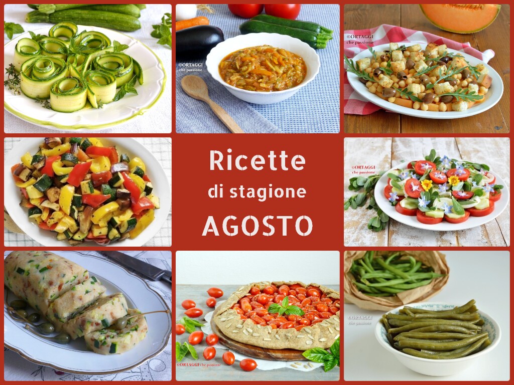 RECIPES with seasonal vegetables of AUGUST