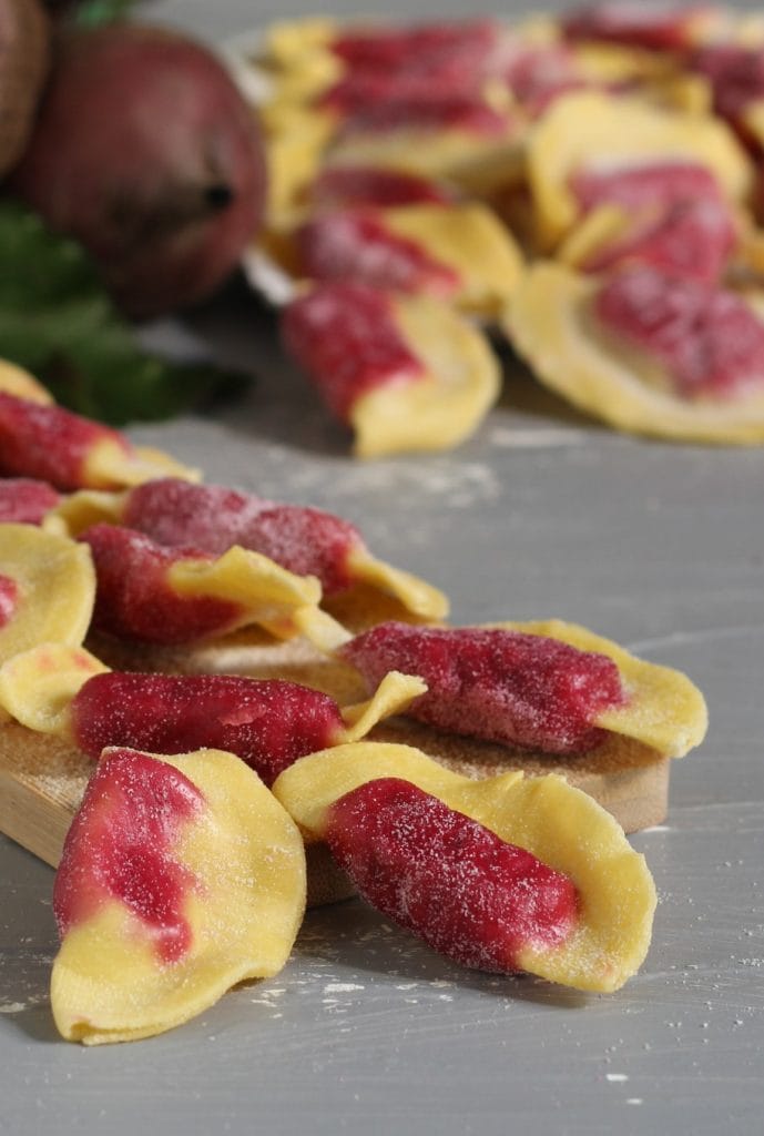 Casunzei stuffed with red beet