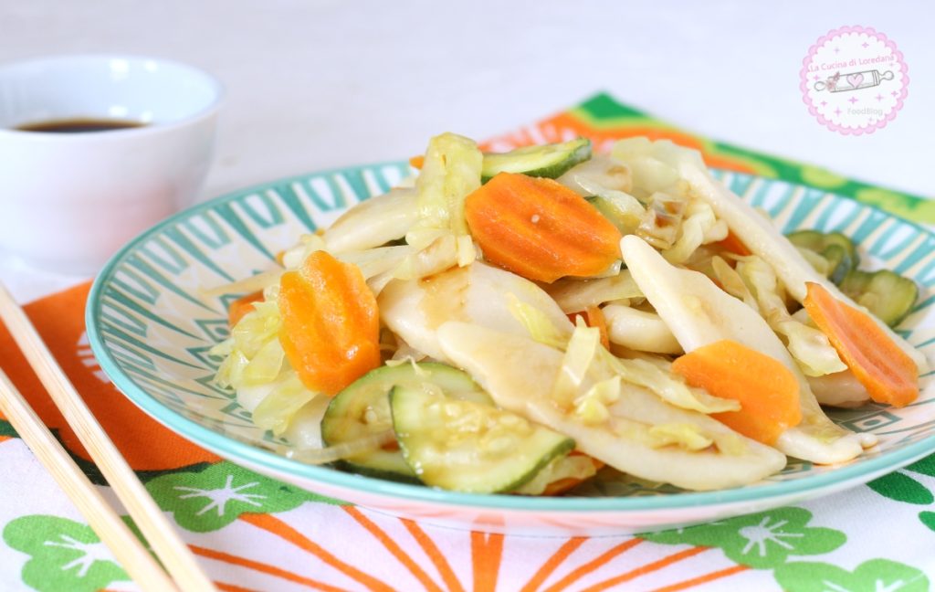 rice gnocchi with vegetables