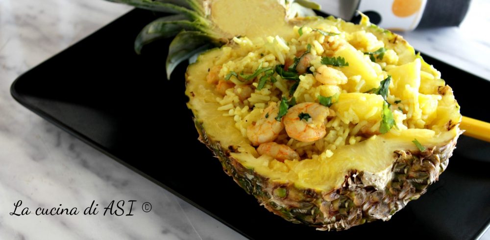 rice salad with shrimp and pineapple