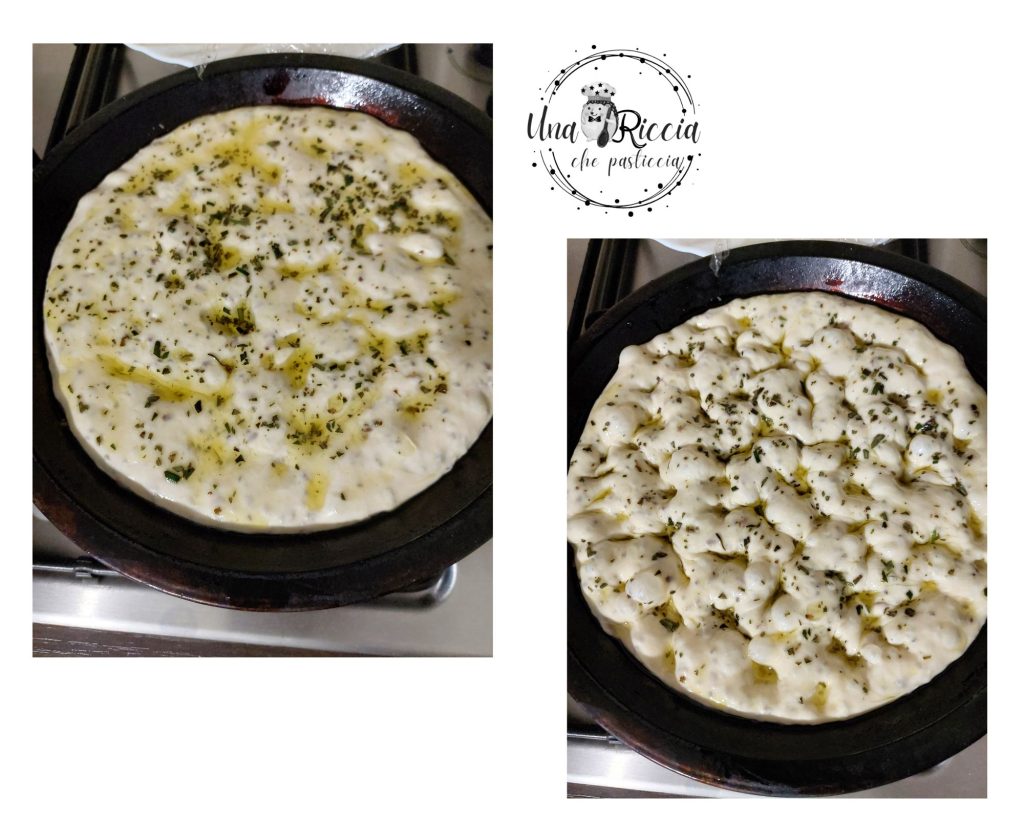 rising and baking rosemary focaccia