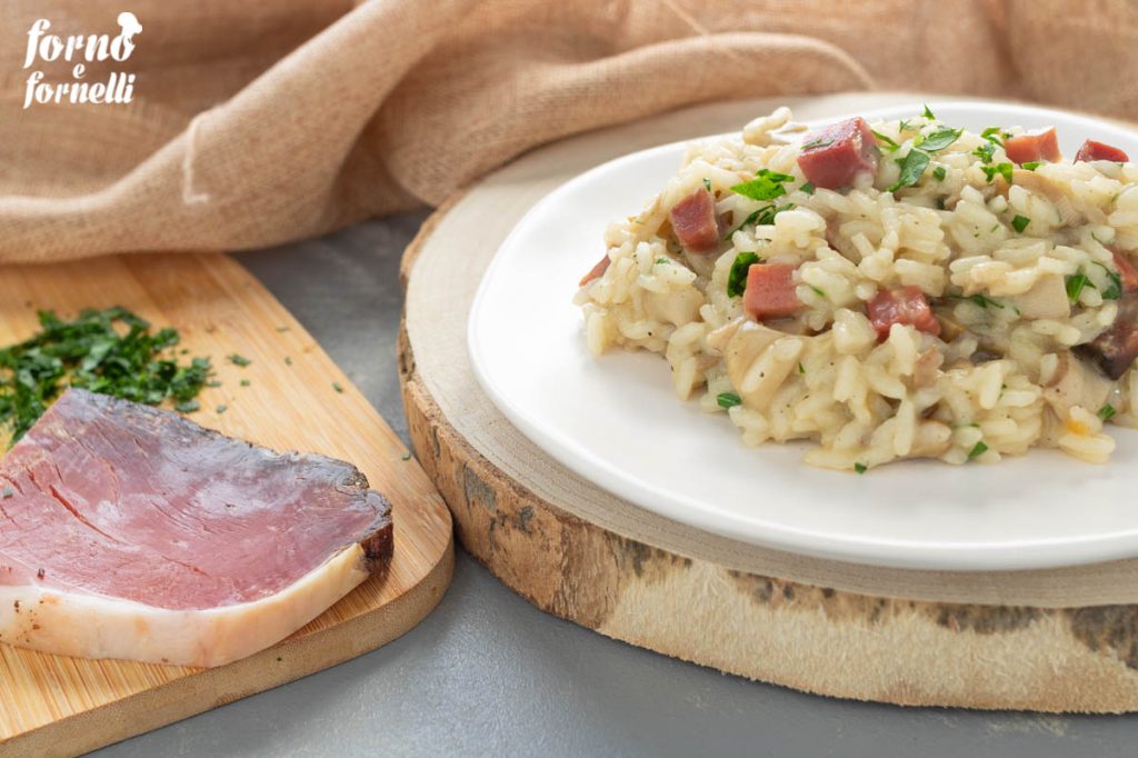 risotto with mushrooms and speck