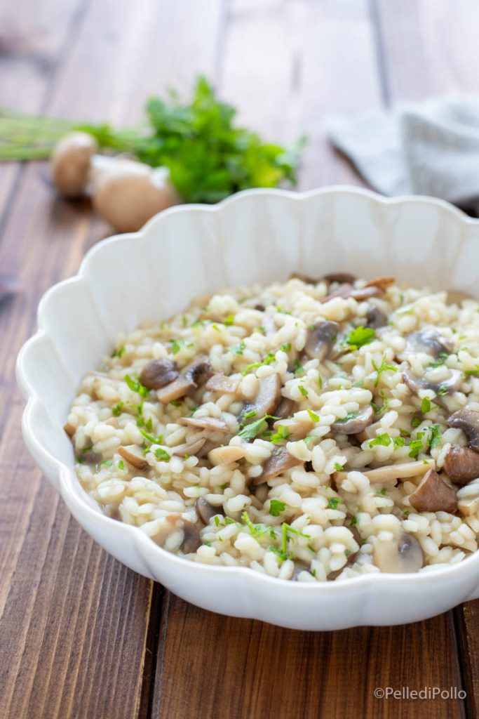 simple mushroom risotto