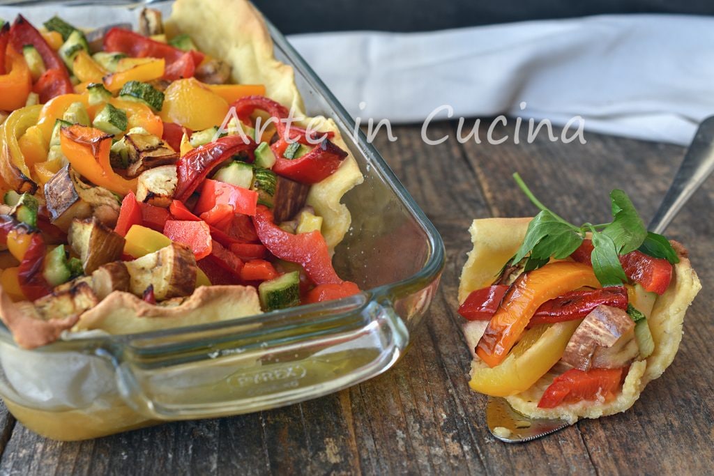 Roasted vegetables in crust
